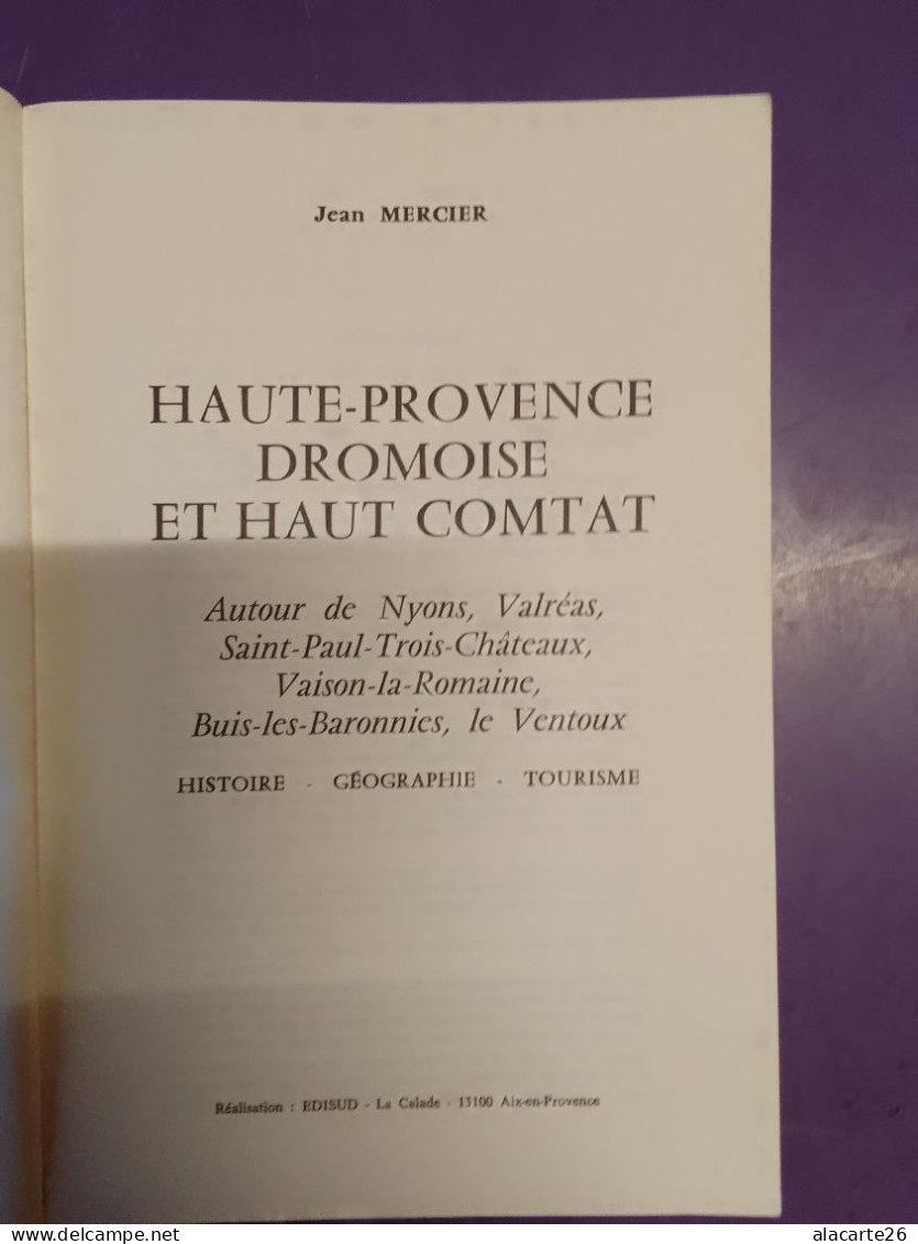 HAUTE PROVENCE DROMOISE ET HAUT COMTAT / JEAN MERCIER - Provence - Alpes-du-Sud