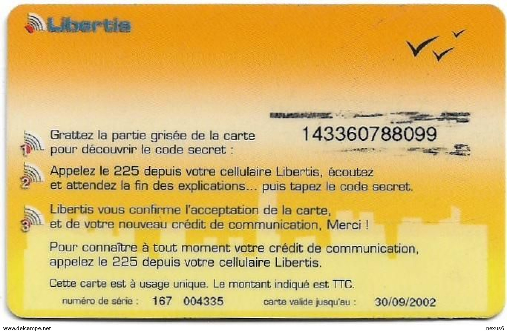Gabon - Libertis - Votre Opérateur National, Exp.30.09.2002, GSM Refill 2.000FCFA, Used - Gabon