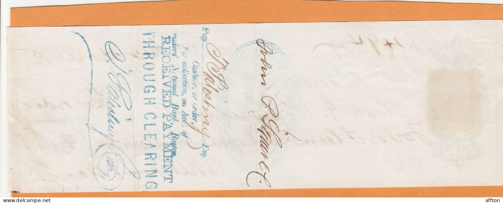 United States Old Check Cheques - Chèques & Chèques De Voyage