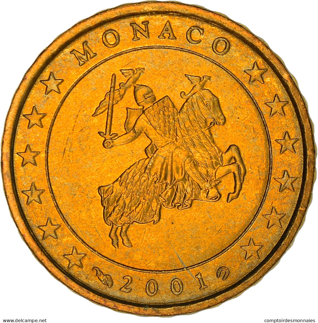 Monaco, 10 Euro Cent, 2001, Paris, SPL, Laiton, KM:170 - Monaco