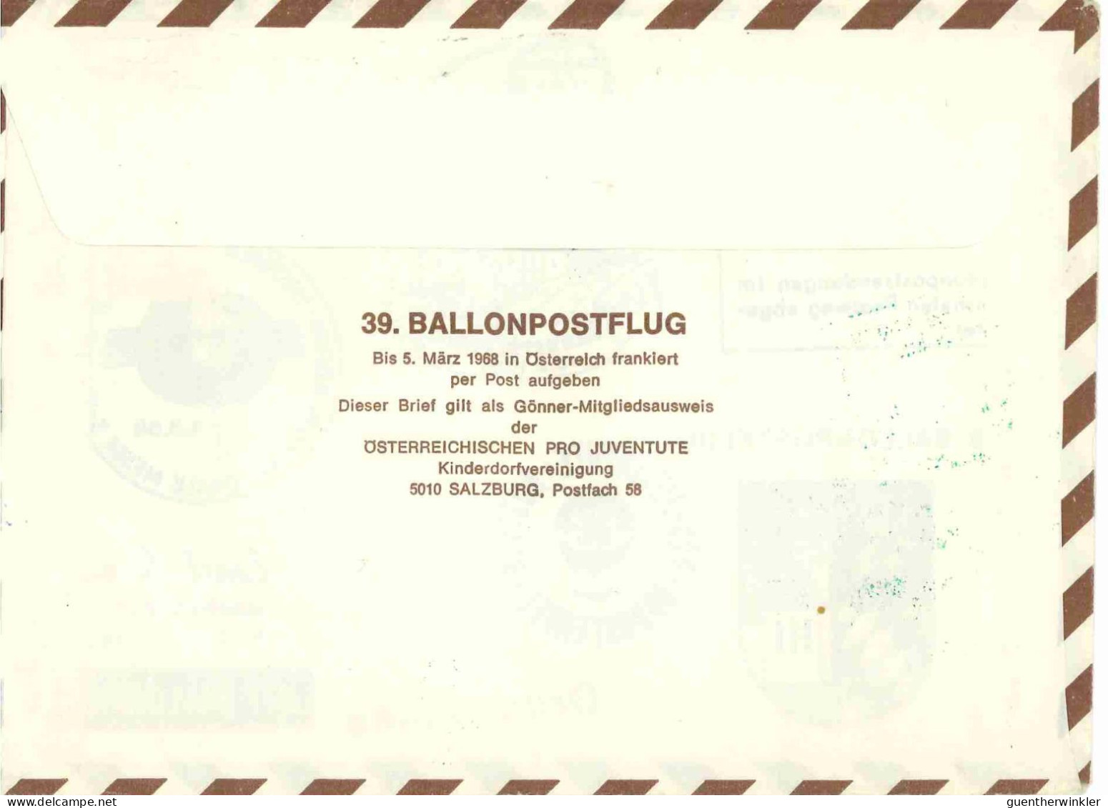 Regulärer Ballonpostflug Nr. 39a Der Pro Juventute [RBP39d] - Ballonpost