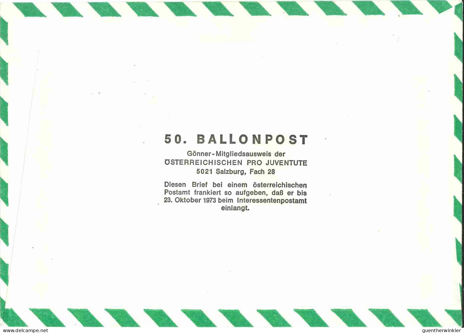 Regulärer Ballonpostflug Nr. 50d Der Pro Juventute [RBP50b] - Par Ballon