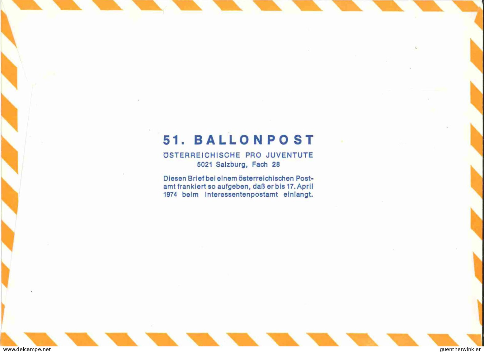 Regulärer Ballonpostflug Nr. 51a Der Pro Juventute [RBP51.] - Par Ballon