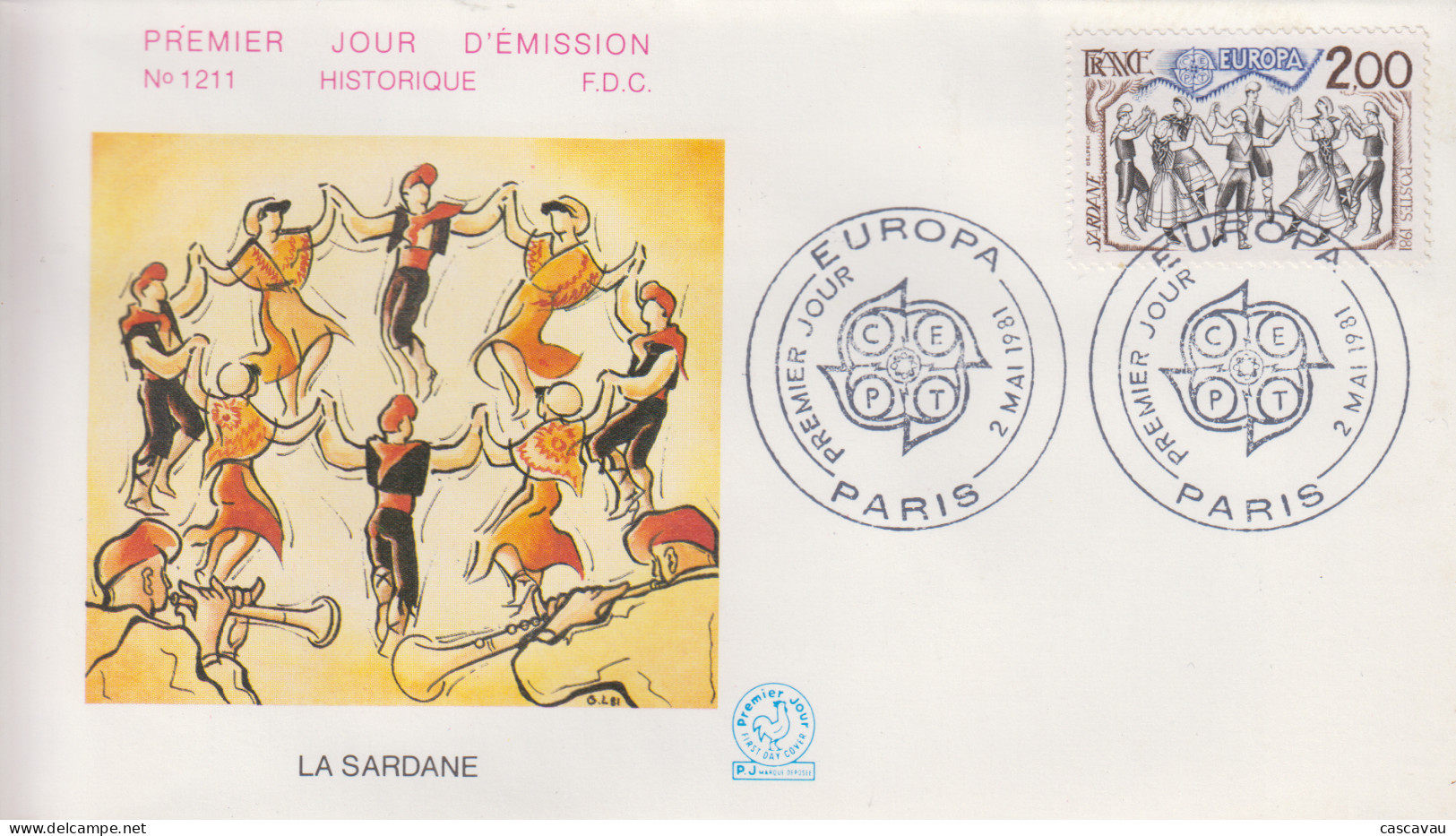 Enveloppe  FDC   1er  Jour    FRANCE     La  Sardane    EUROPA      PARIS   1981 - 1981