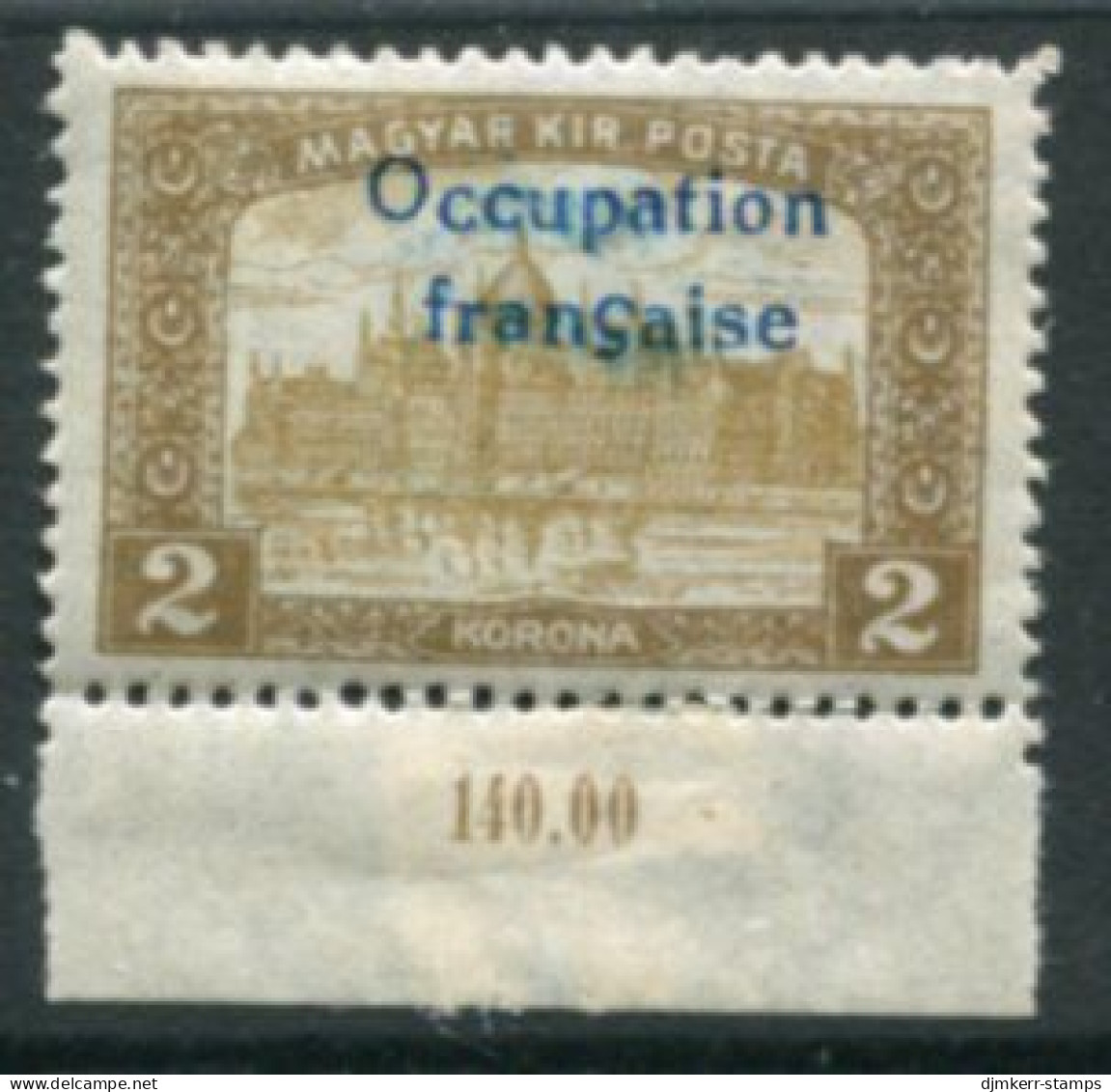 ARAD (French Occupation) 1919 Overprint On Parliament 2 Kr. MNH / **.  Michel  22 - Unclassified