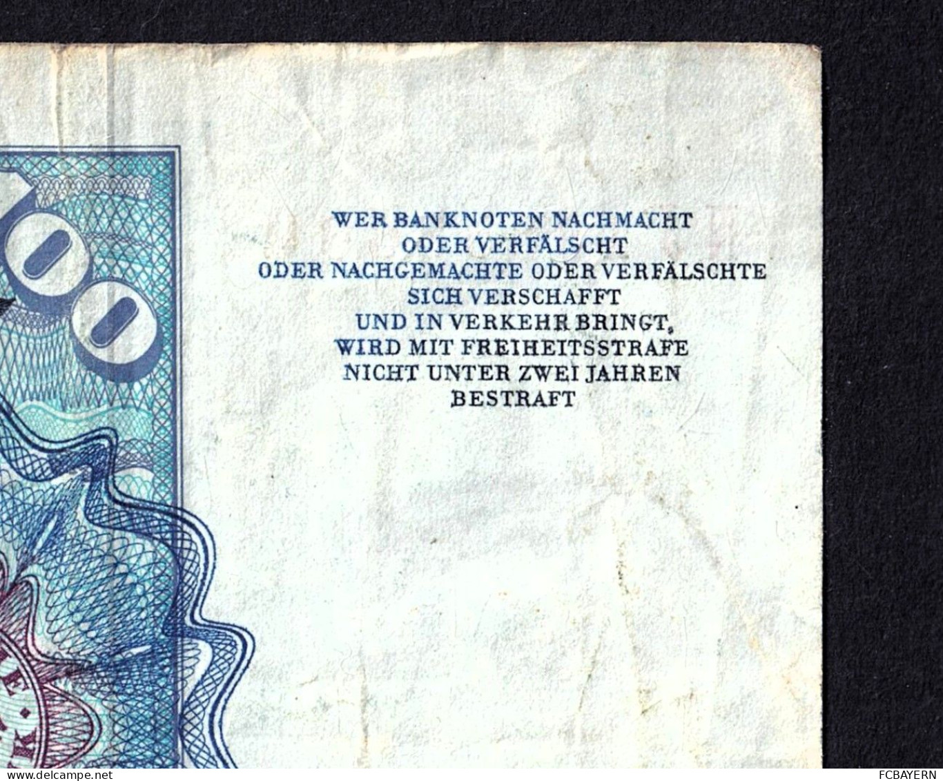 Deutsche Banknote 100 DM (NJ1685366Q) stark gebraucht - siehe Fotos