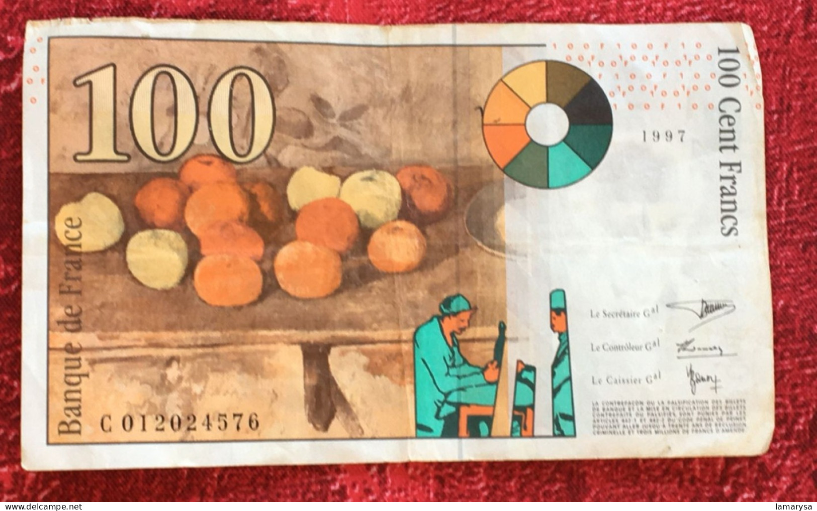 Monnaie & Billet De Banque Bank-Billet De France 1997 ''Francs''  Dernière Gamme  100 F 1997-1998 ''Cézanne'' - 100 F 1997-1998 ''Cézanne''