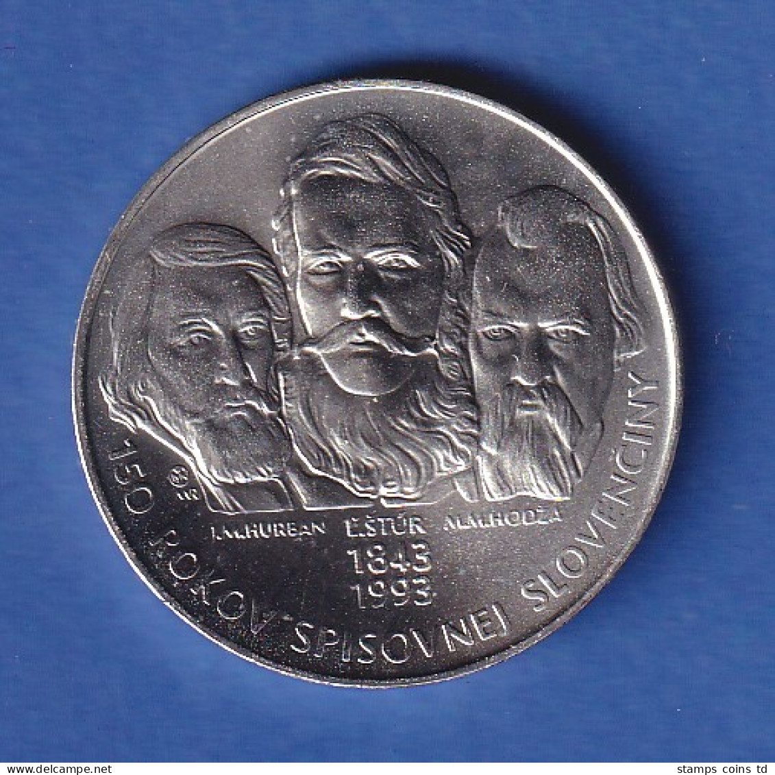 Slowakei 1993 Silbermünze 200 Kronen 150 Jahre Slowakische Sprache Stg - Slovaquie