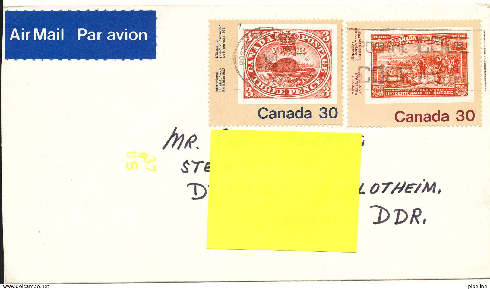 Canada Cover Sent Air Mail To Germany 12-8-1982 Topic Stamps - Storia Postale