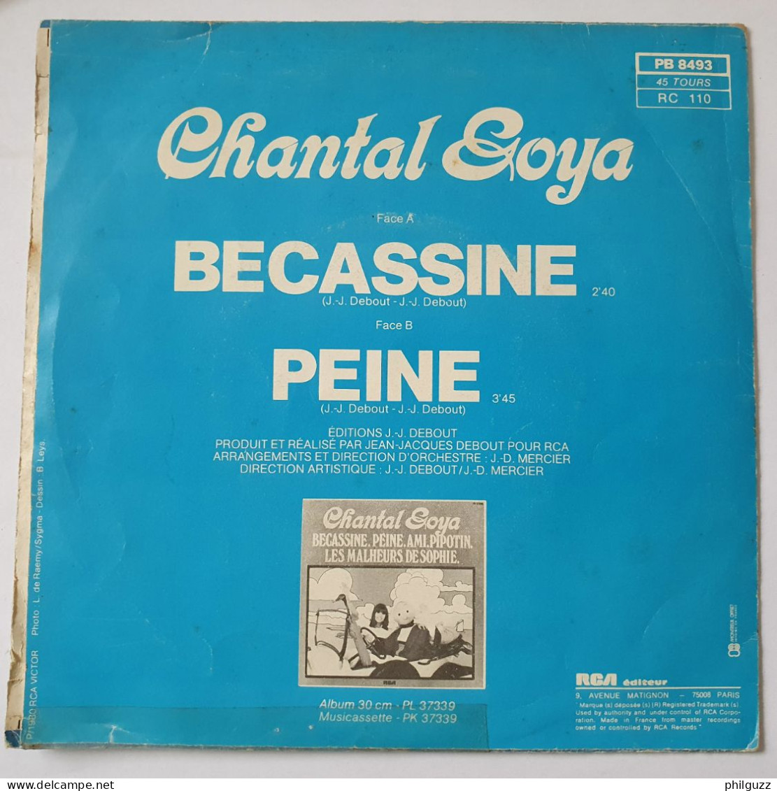 DISQUE 45T BECASSINE CHANTAL GOYA RCA PB8493 1980 - Collector's Editions