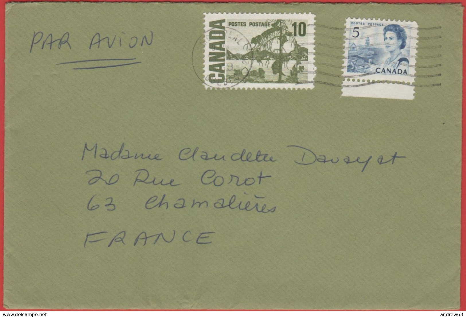CANADA - 1969 - 10c + 5c - Air Mail - Viaggiata Da Montreal Per Chamalières, France - Lettres & Documents