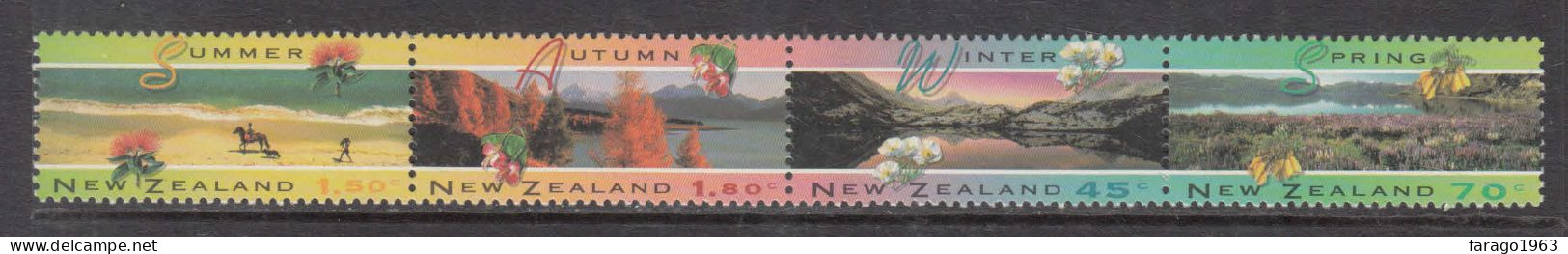 1994 New Zealand Seasons Horses Flowers MNH @ BELOW FACE VALUE - Neufs