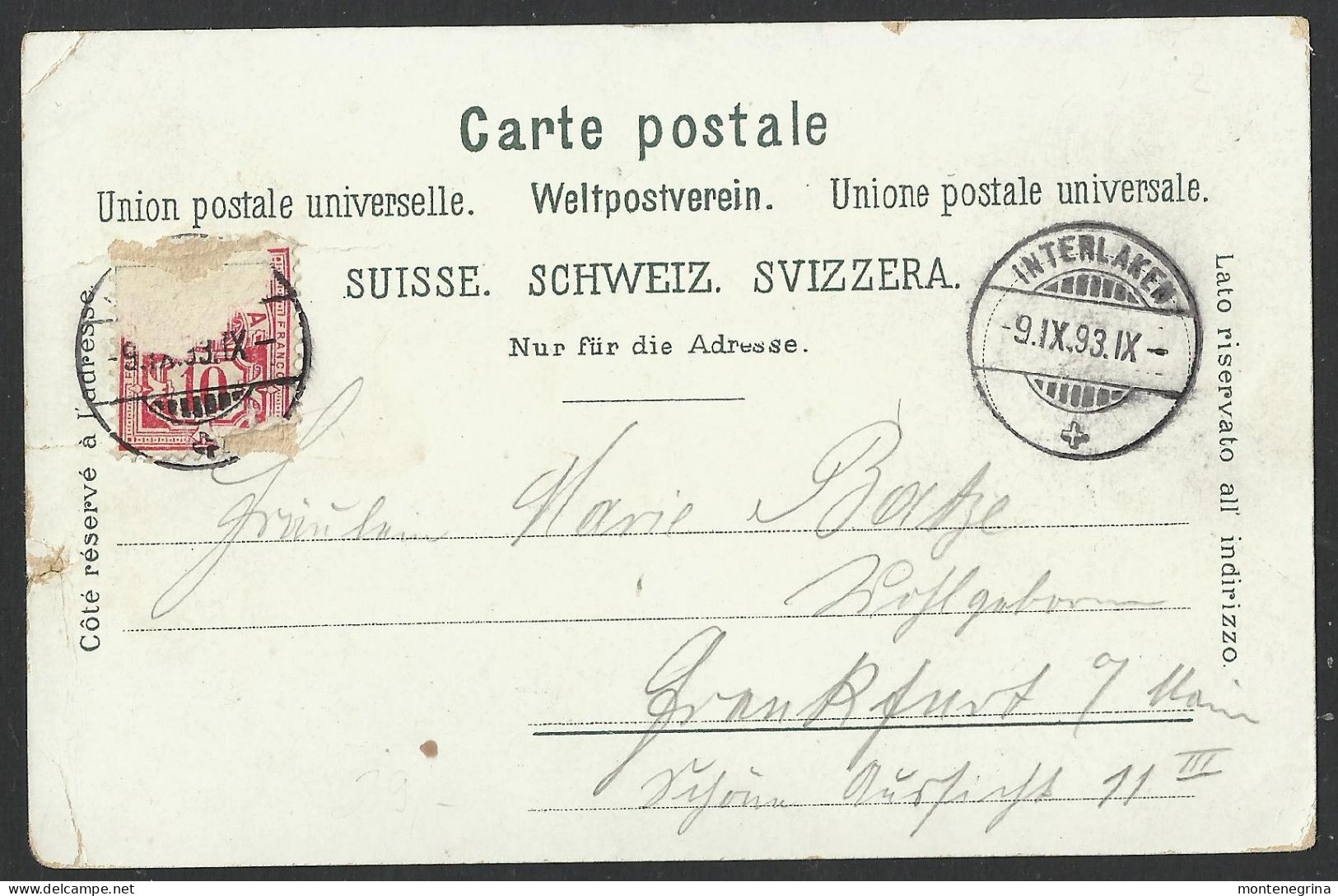 INTERLAKEN - Litho - Jungfrau, Giessbachfall, Grindelwald- 1893 Old Postcard (see Sales Conditions)09709 - Mümliswil-Ramiswil
