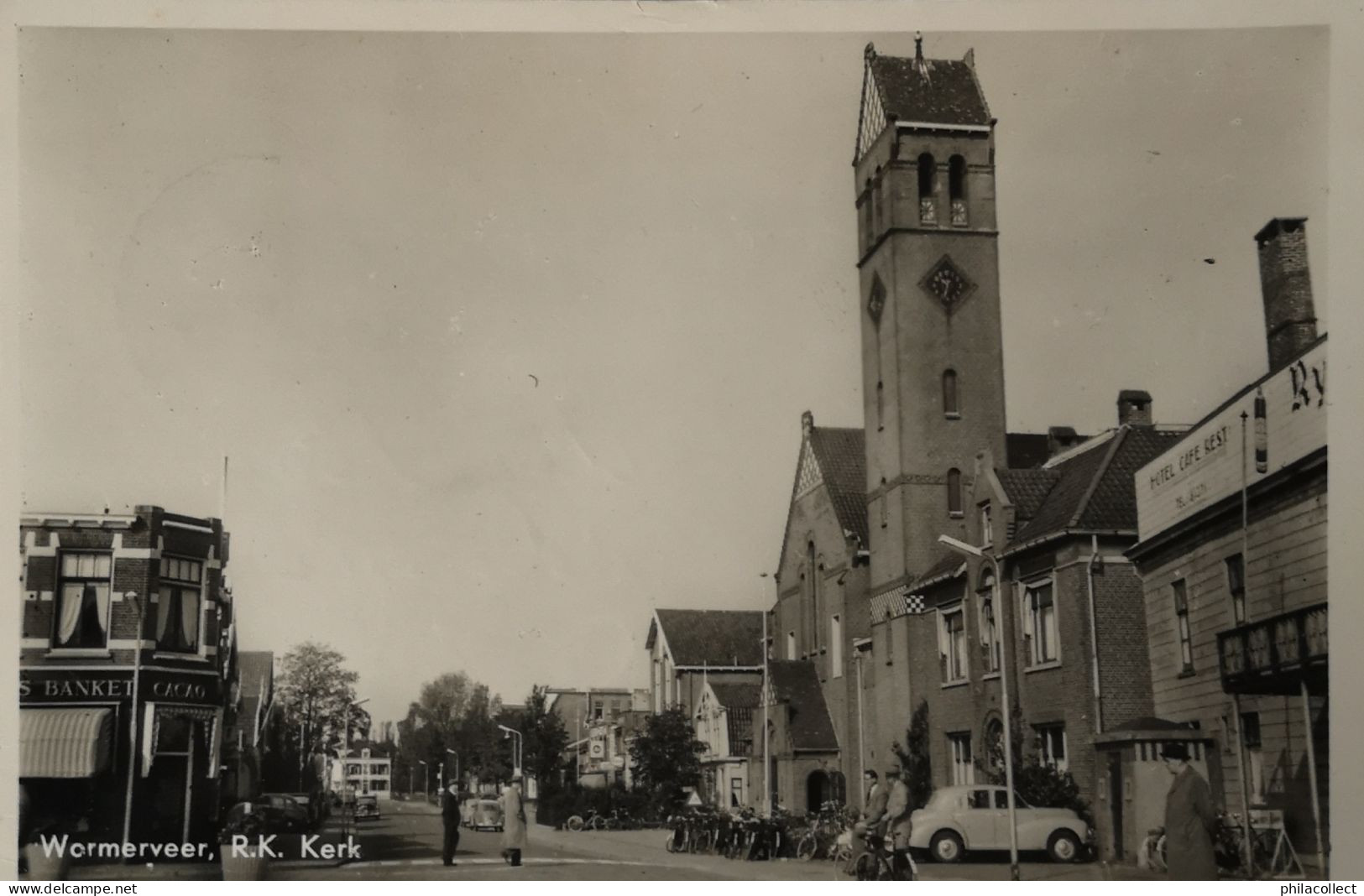 Wormerveer // Zicht Richting R. K. Kerk (Winkel - Hotel) 19?? Keepje Onderrand - Wormerveer