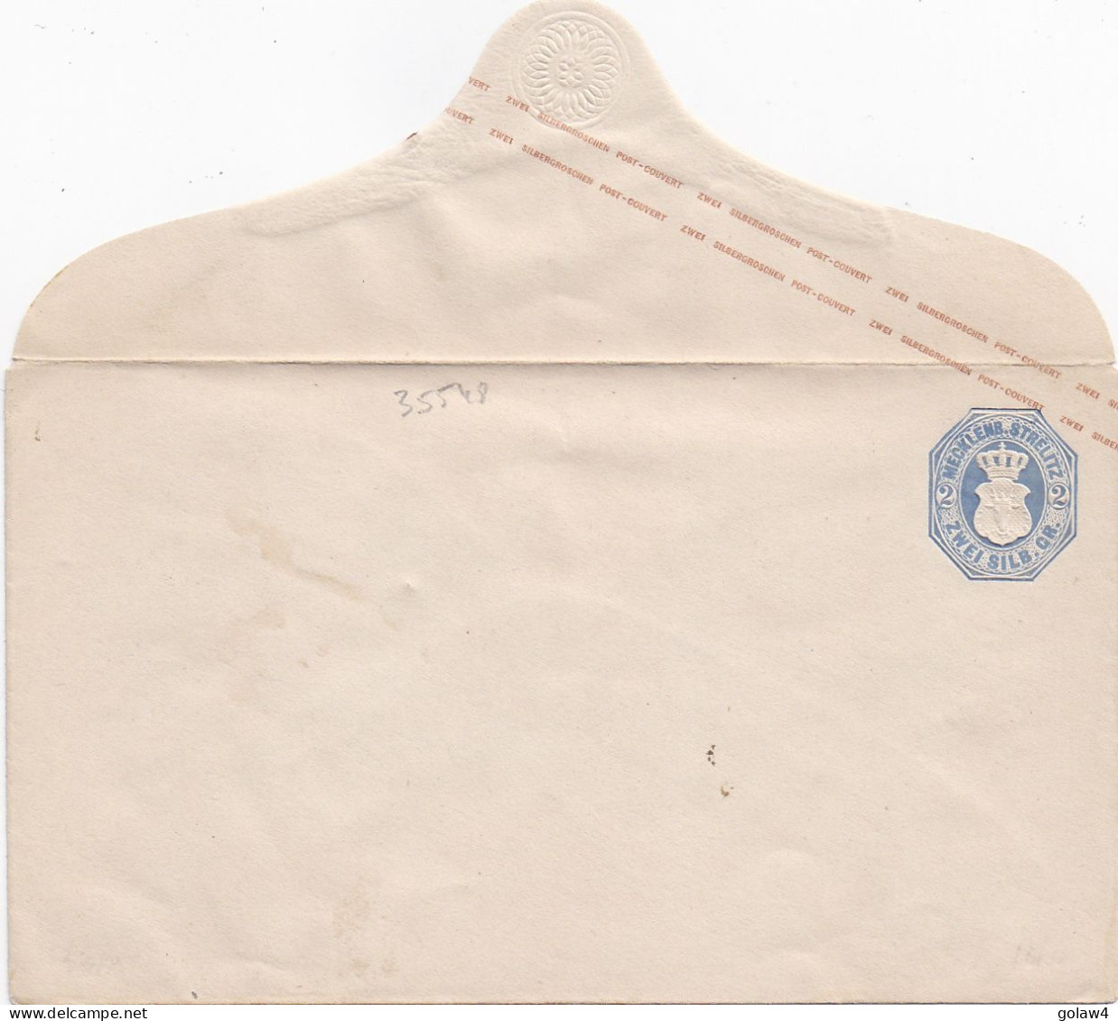 35548# MECKLENBURG STRELITZ ENTIER POSTAL ENVELOPPE 2 ZWEI SILBERGROSCHEN NEUF GANZSACHE STATIONERY - Mecklenbourg-Strelitz