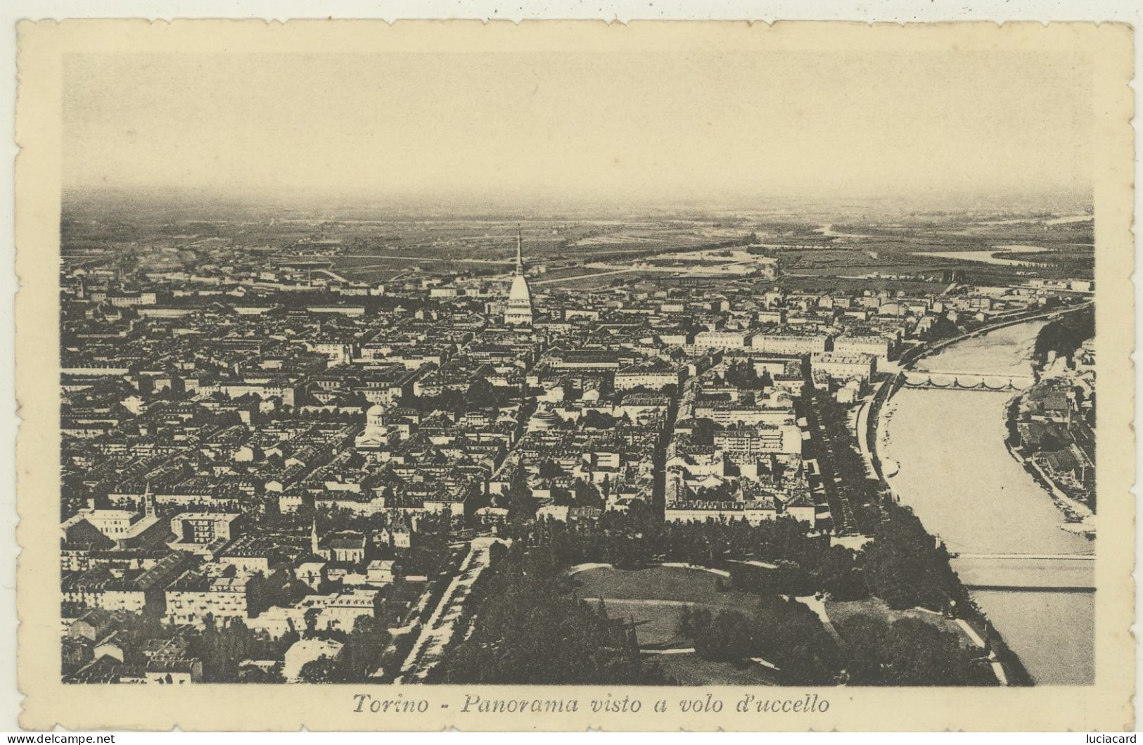 TORINO -PANORAMA VISTO A VOLO D'UCCELLO -F.P. - Panoramische Zichten, Meerdere Zichten