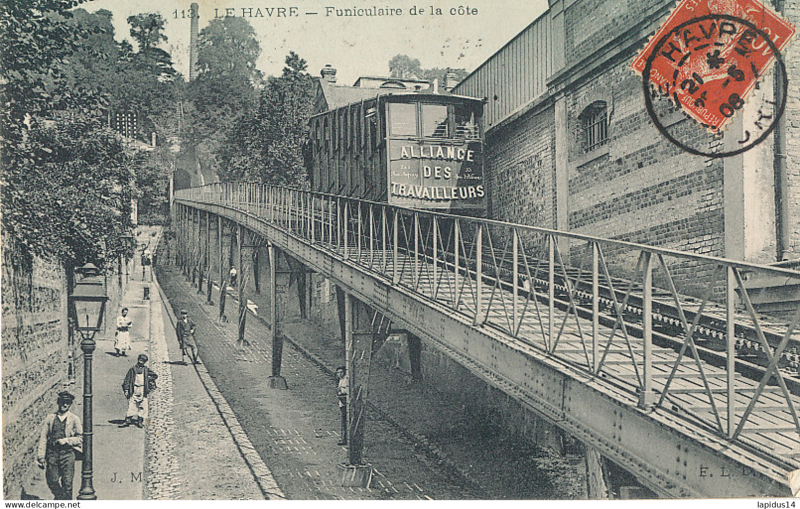 AY 157   C P A   -  LE HAVRE  (76)   FUNICULAIRE DE LA COTE - Bahnhof