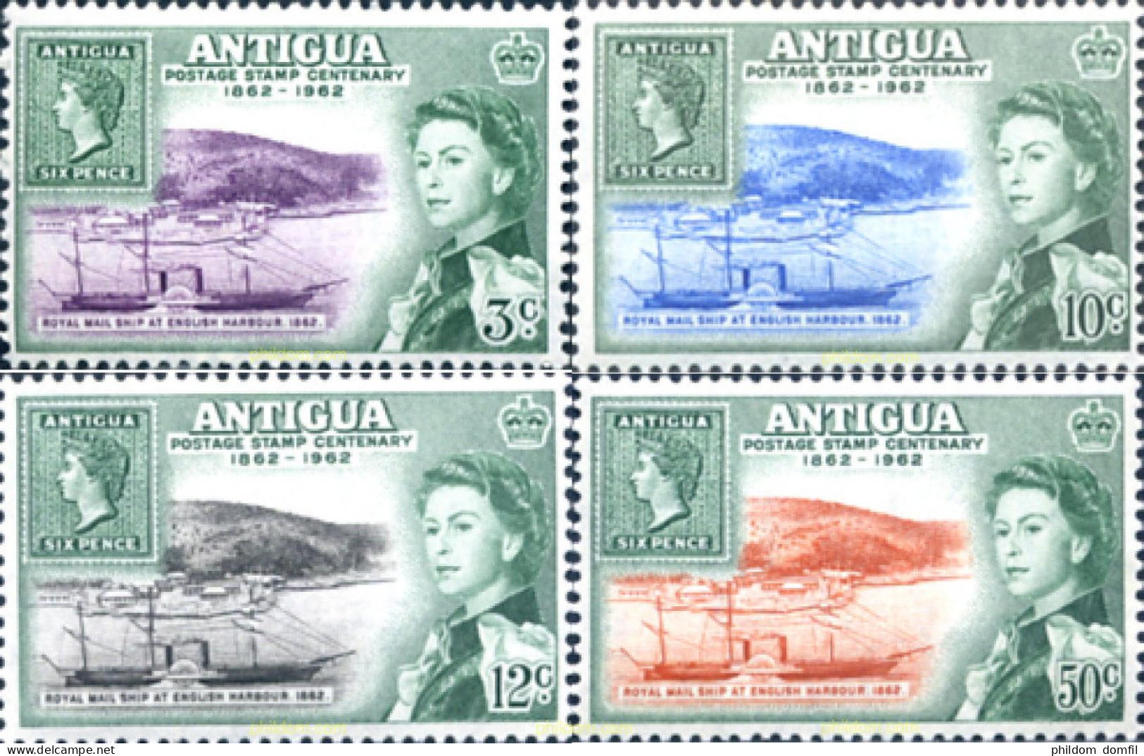 244238 MNH ANTIGUA 1962 CENTENARIO DEL SELLO - Altri & Non Classificati