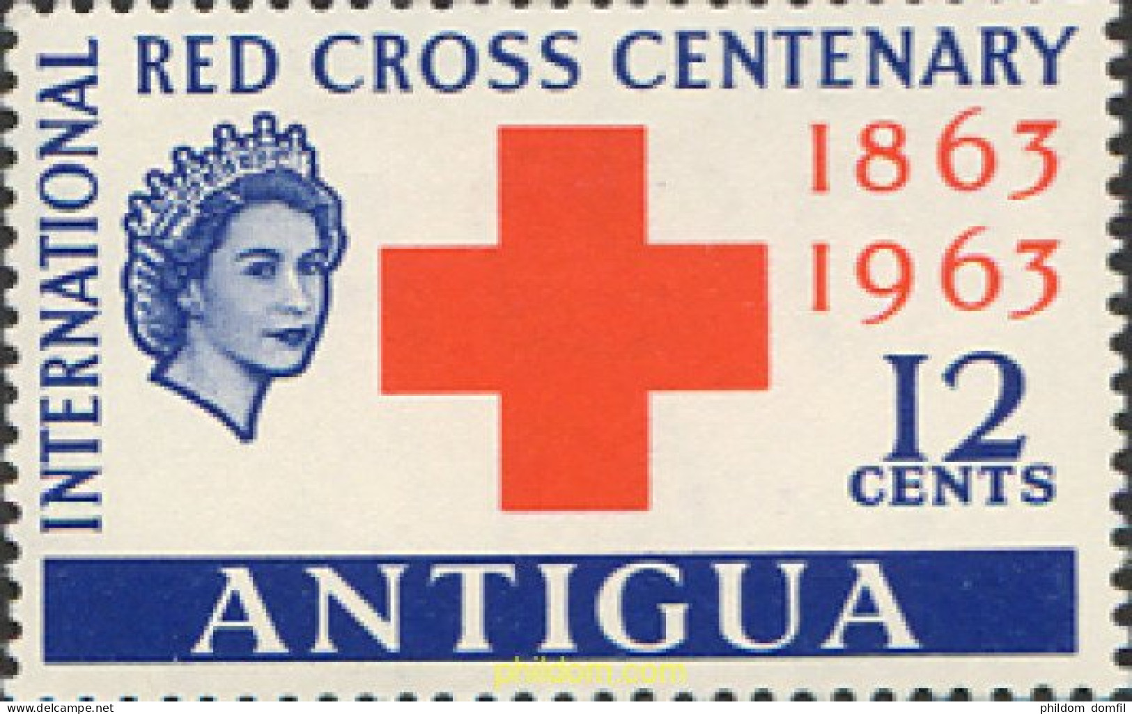 245193 HINGED ANTIGUA 1963 CENTENARIO DE LA CRUZ ROJA INTERNACUINAL - Autres & Non Classés