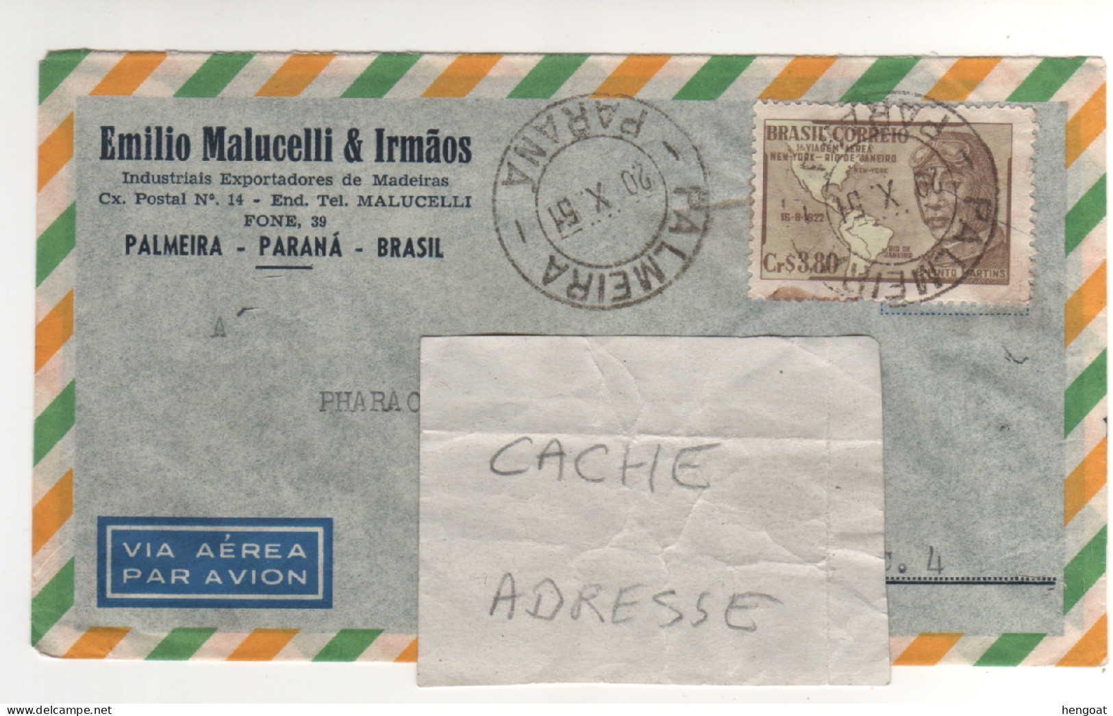 Timbre , Stamp  Sur Lettre , Cover , Mail Du 20 X 51 Pour  Londres - Brieven En Documenten