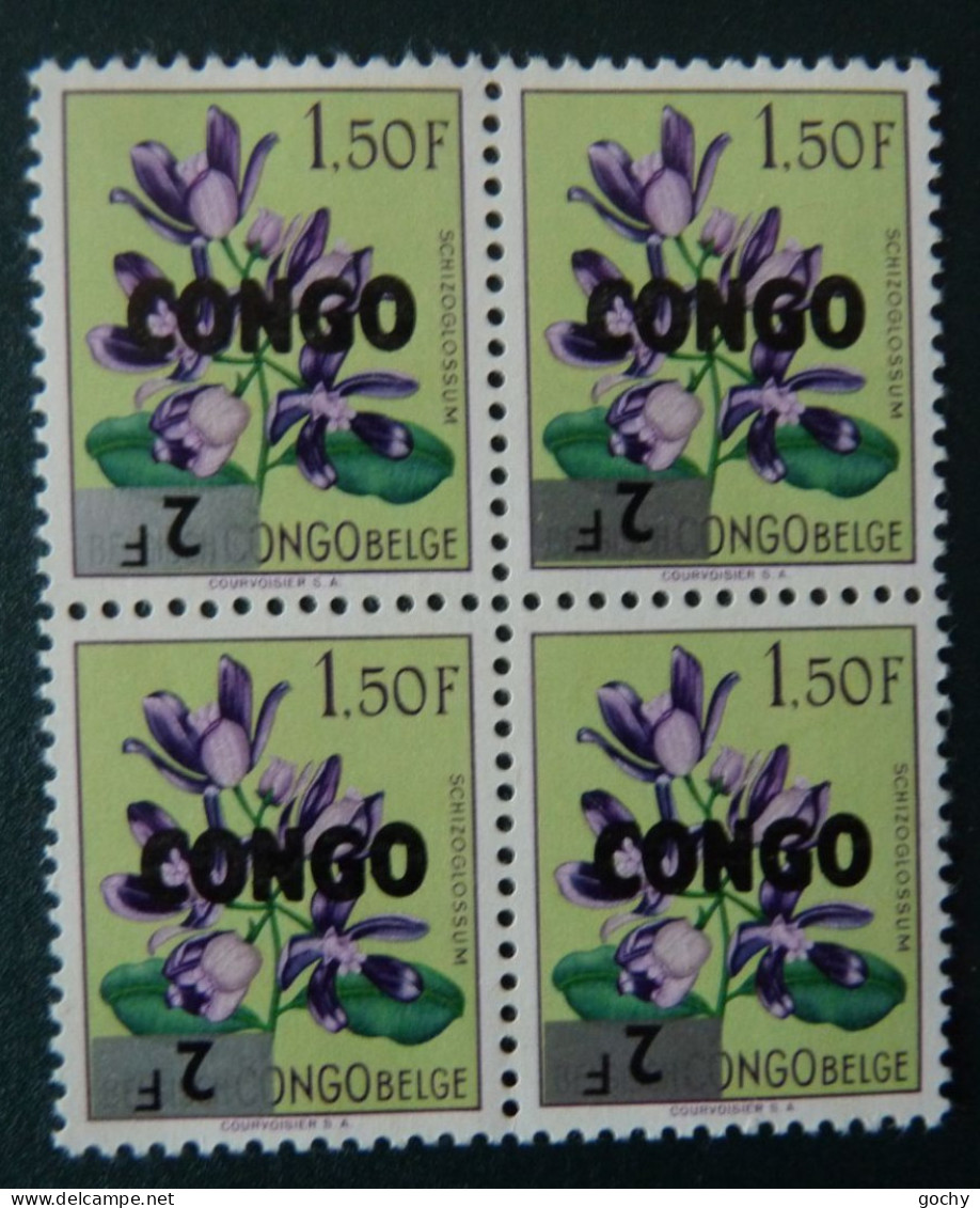 Rép. CONGO 1964 : N° 534 -cu ** ; CAT : 40,00€   Curiosité  Surcharge Renversée - Neufs