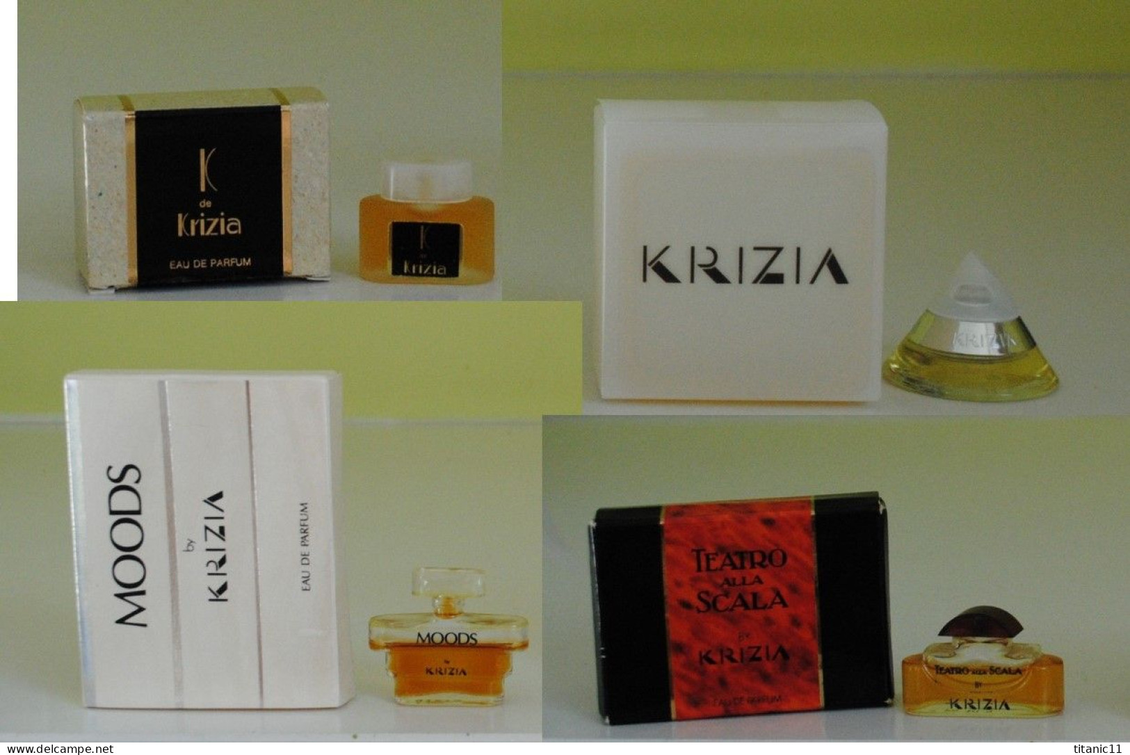 Port Gratuit - Lot De 4 Miniature De Krizia (Italie) - Miniaturen Flesjes Dame (met Doos)