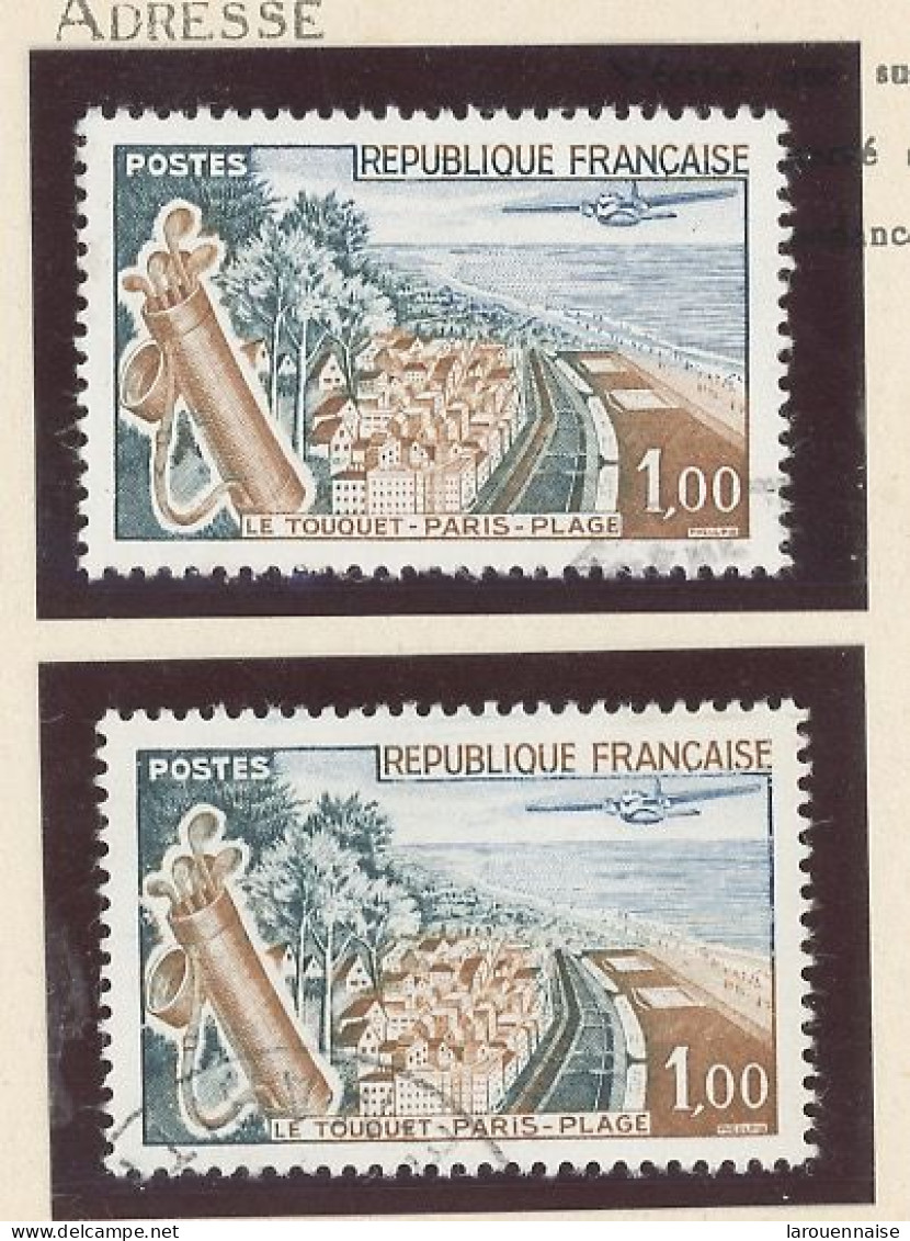 VARIÉTÉ- N°1355 - Obl -LE TOUQUET - "REPUBLIQUE FRANÇAISE" EN BLEU ( Cérès 1355 X) - Oblitérés