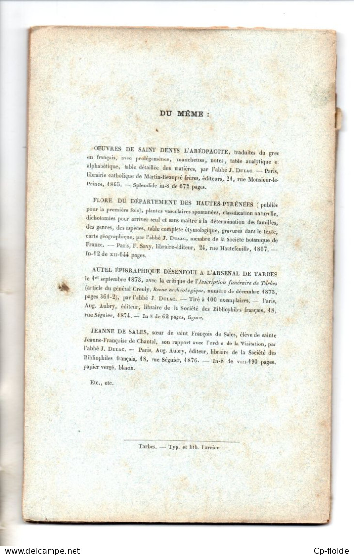 LIVRE . " QUATRE VIEILLES PIÈCES DANS LES HAUTES PYRÉNÉES " PAR L'ABBÉ DULAC - Réf. N°278L - - Midi-Pyrénées