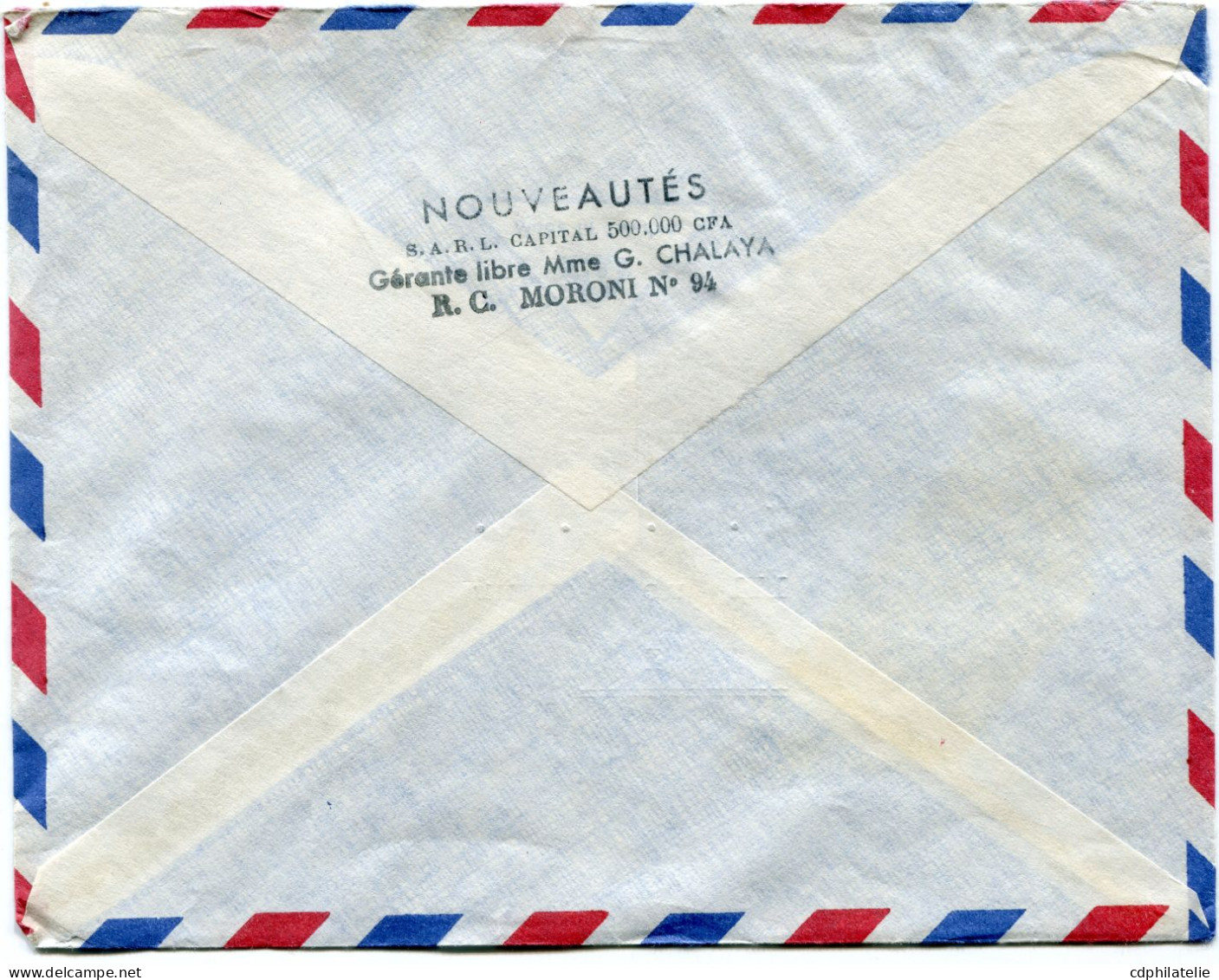 COMORES LETTRE PAR AVION DEPART ?  9-3-(66) POUR LA FRANCE - Covers & Documents