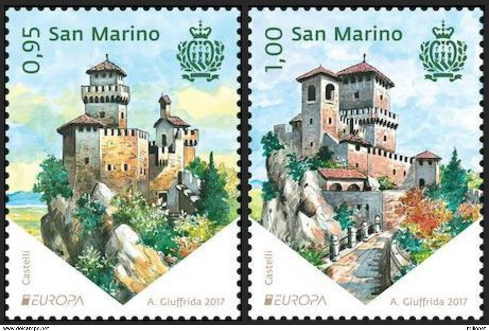 SALE!!! SAN MARINO 2017 EUROPA CEPT CASTLES 2 Stamps Set MNH ** - 2017