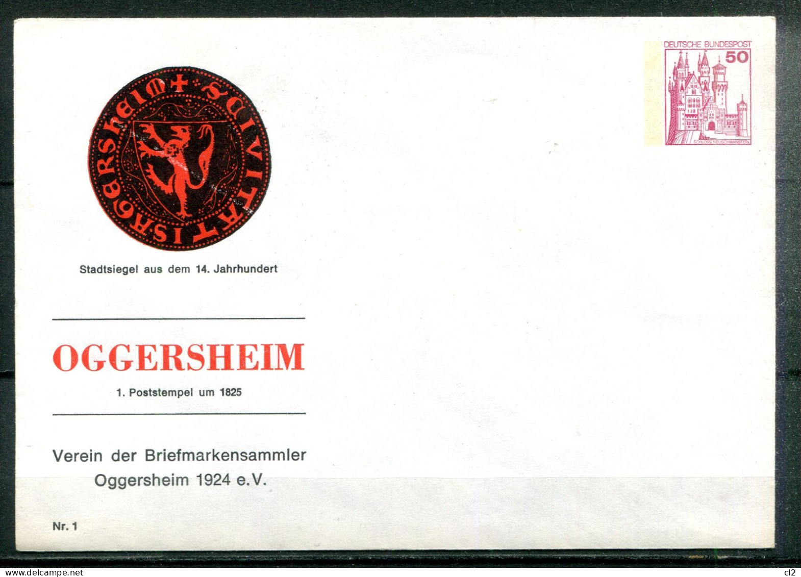 R.F.A. - OGGERSHEIM - Verein Der Briefmarkensammler - Privé Briefomslagen - Ongebruikt