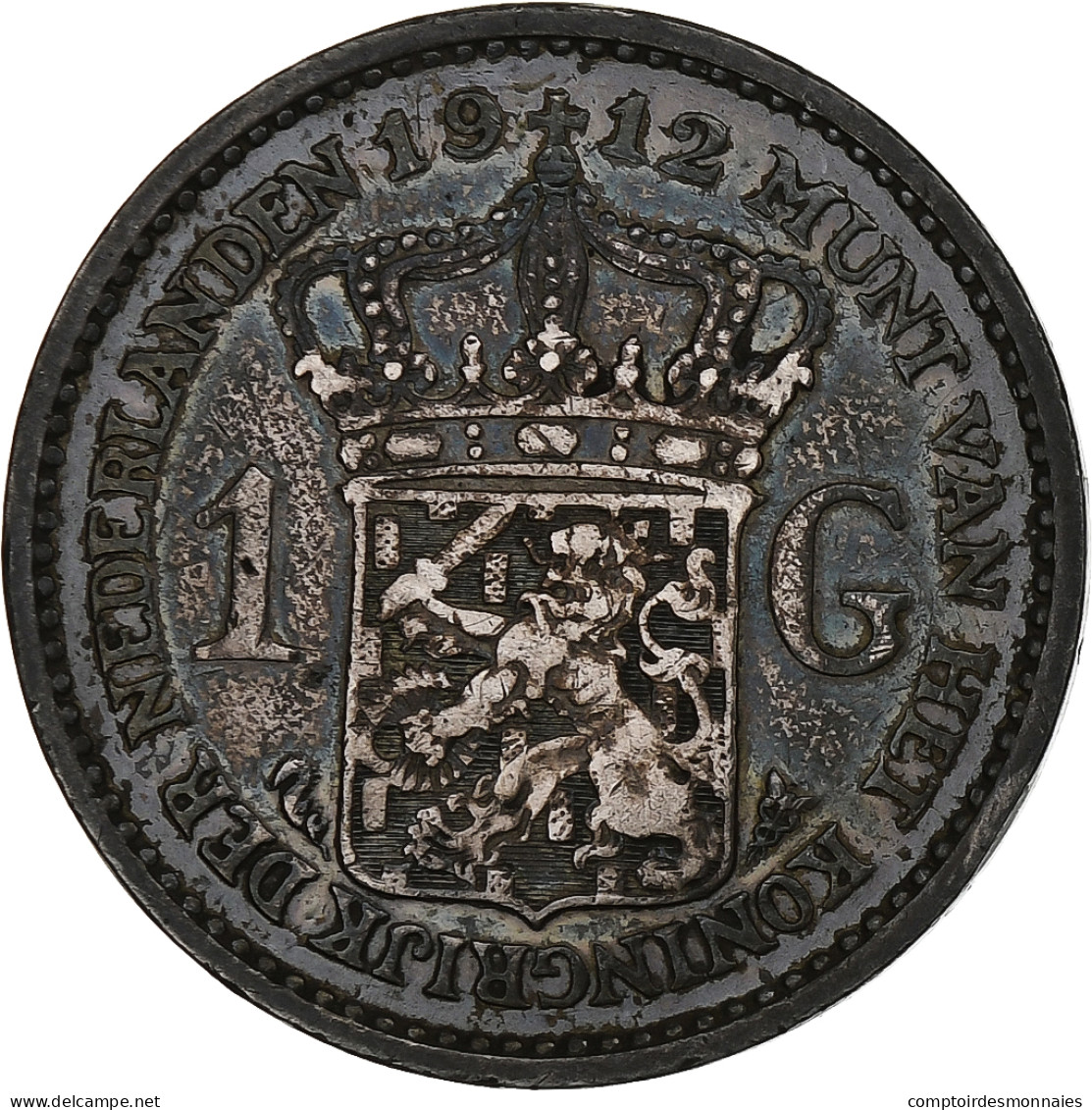 Pays-Bas, Wilhelmina I, Gulden, 1912, Argent, TB+, KM:148 - 1 Gulden