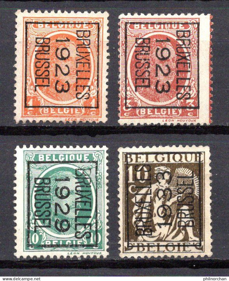 Belgique Préoblitérés Neufs**/* "Bruxelles 1923,1929,1933 "   0,40 €  (cote ? 4 Valeurs) - Typos 1922-26 (Albert I)