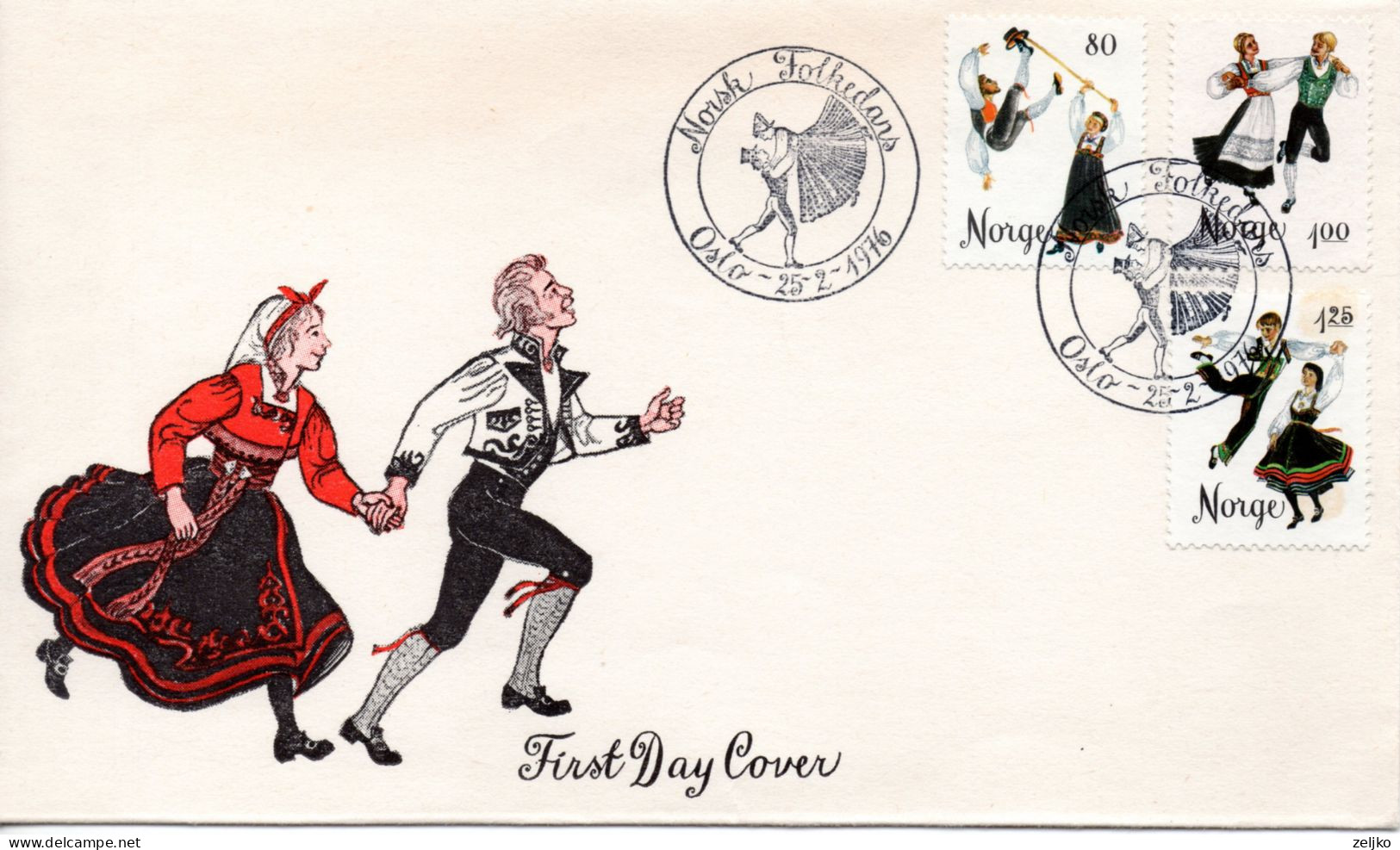 Norway 1976, FDC, Folk Dance - Storia Postale