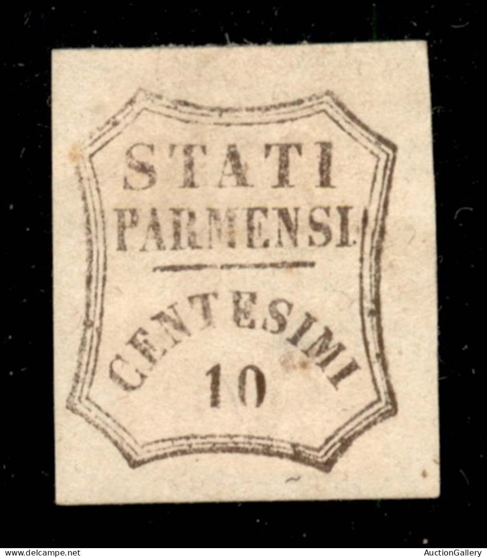 Antichi Stati Italiani - Parma - 1859 - 10 Cent (14) - Gomma Originale (con Forte Linguella) - Piccolo Assottigliamento  - Sonstige & Ohne Zuordnung
