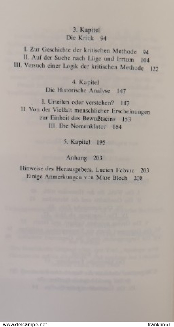 Apologie Der Geschichte Oder Der Beruf Des Historikers. - 4. Neuzeit (1789-1914)