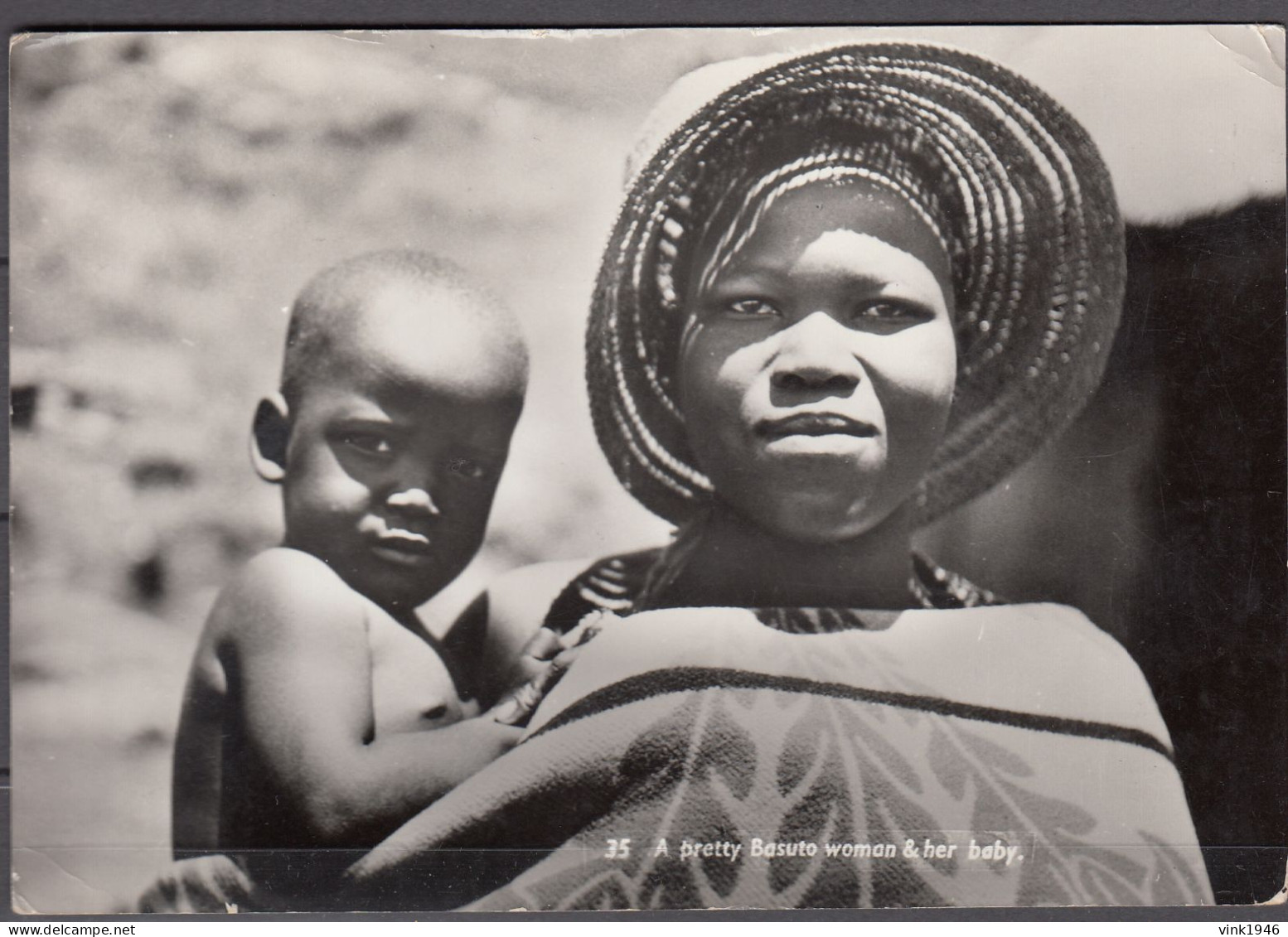 Basutoland 1966, Postcard With Pretty Basuto Woman & Her Baby,Used With 2 Stamps(C933) - 1965-1966 Gouvernement Autonome