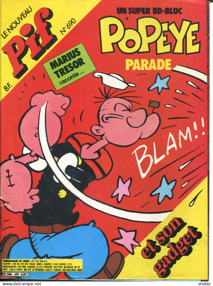 Pif Gadget N°690 - BD Bloc "Popeye Parade" - Ayak "Les Fous Du Nord" - - Pif Gadget