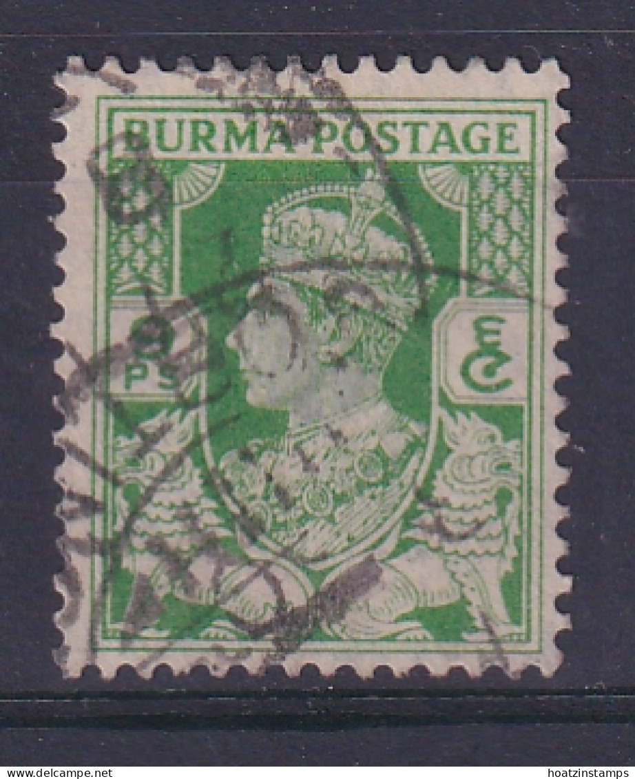 Burma: 1938/40   KGVI   SG21    9p   Yellow-green   Used - Birmanie (...-1947)