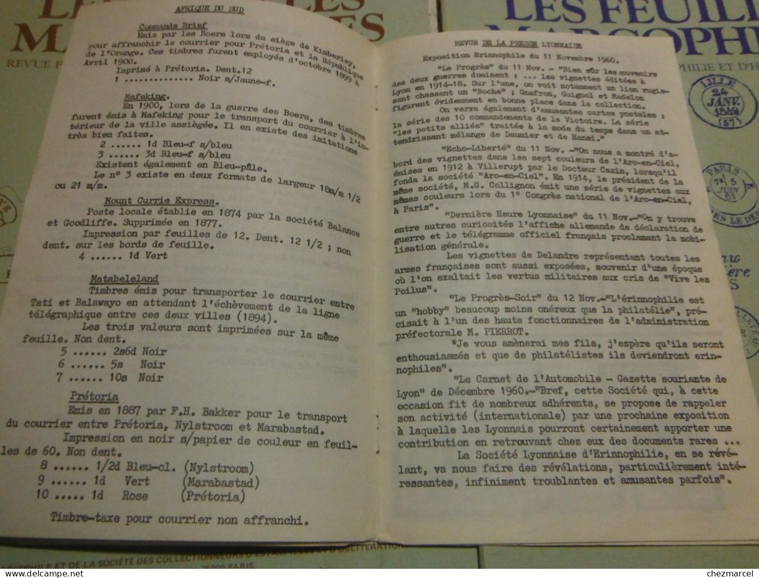 RARE  22 Numeros Les Cahiers Erinnophiles Du Sud.est 1961/62 Et 63/64 4 Annees De Bulletins Section Lyonnaise De L Aec - Philatelic Fairs