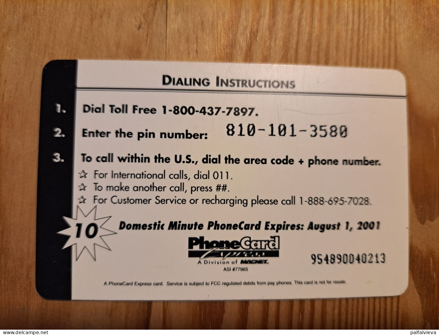 Prepaid Phonecard USA, PhoneCard Express - Penlac - Andere & Zonder Classificatie