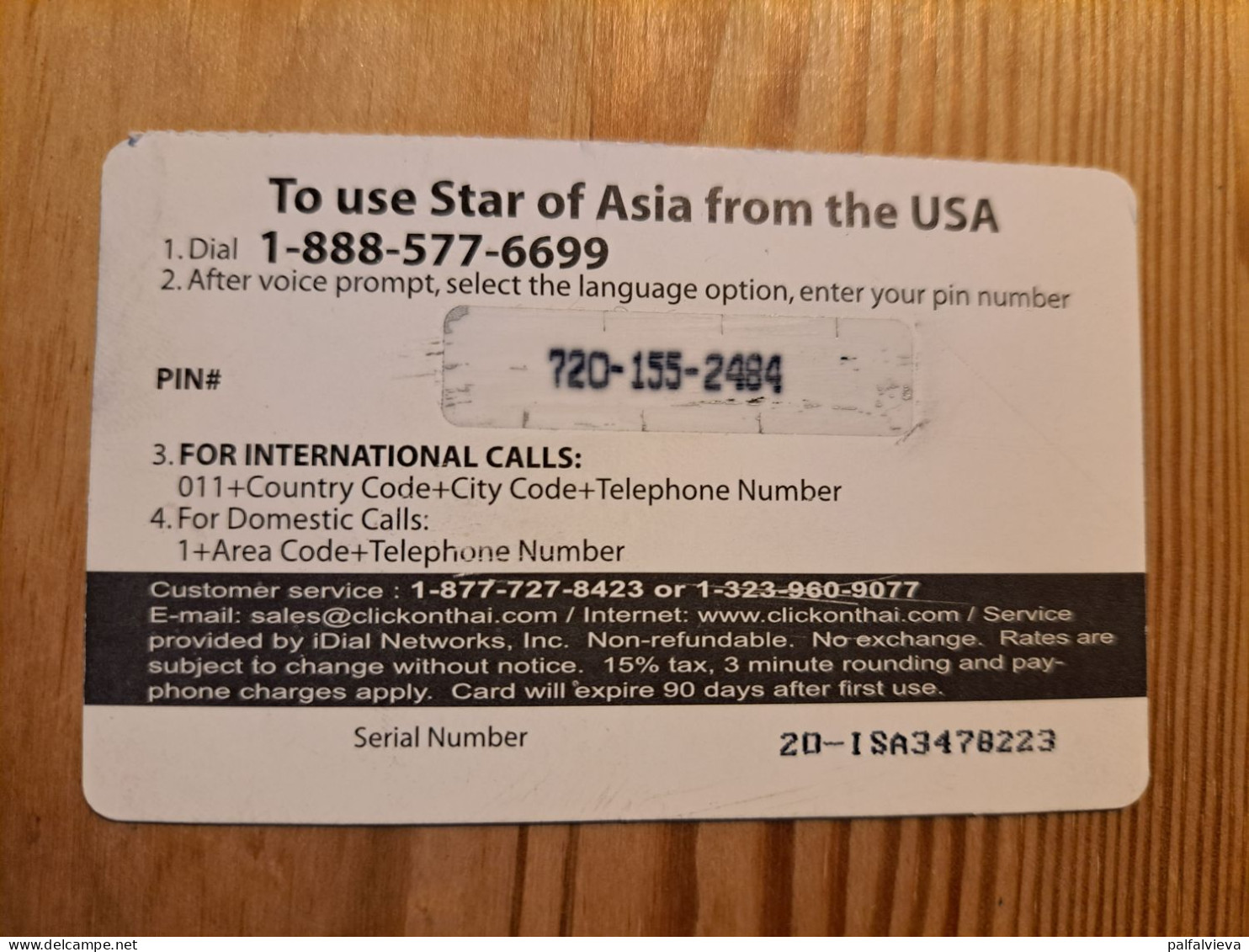 Prepaid Phonecard USA, IDial Networks, Star Of Asia - Other & Unclassified