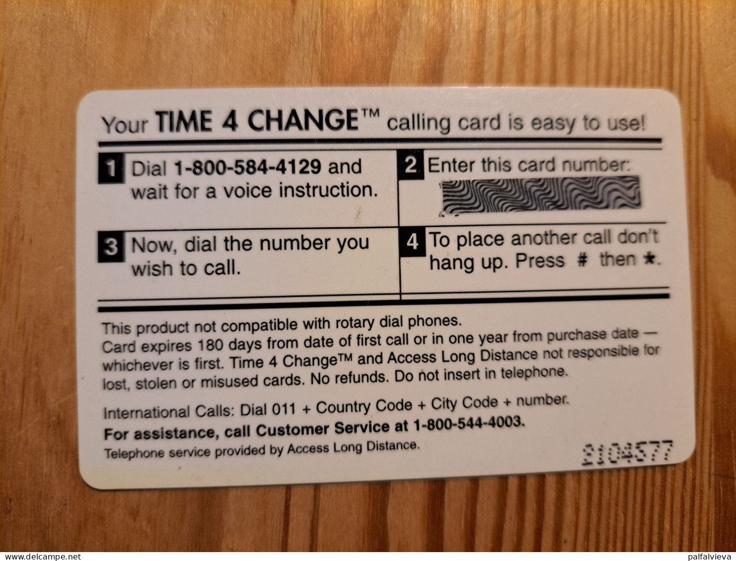 Prepaid Phonecard USA, Time 4 Change - Autres & Non Classés