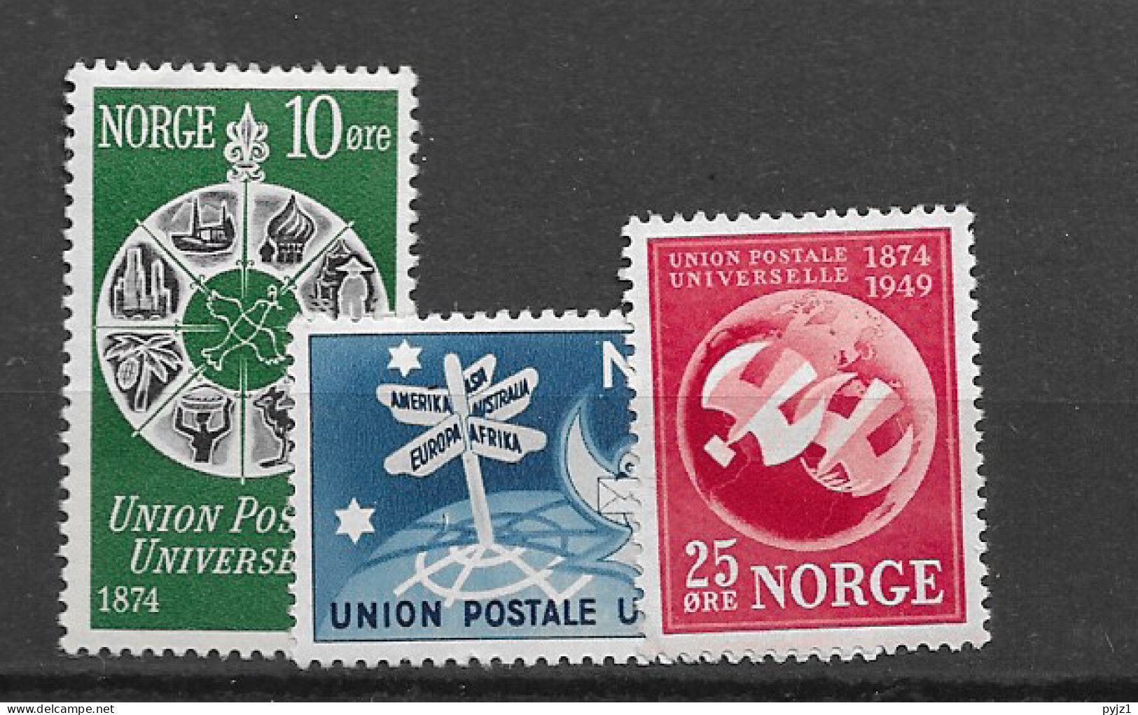 1949 MNH Norway Mi 344-46 Postfris** - Unused Stamps