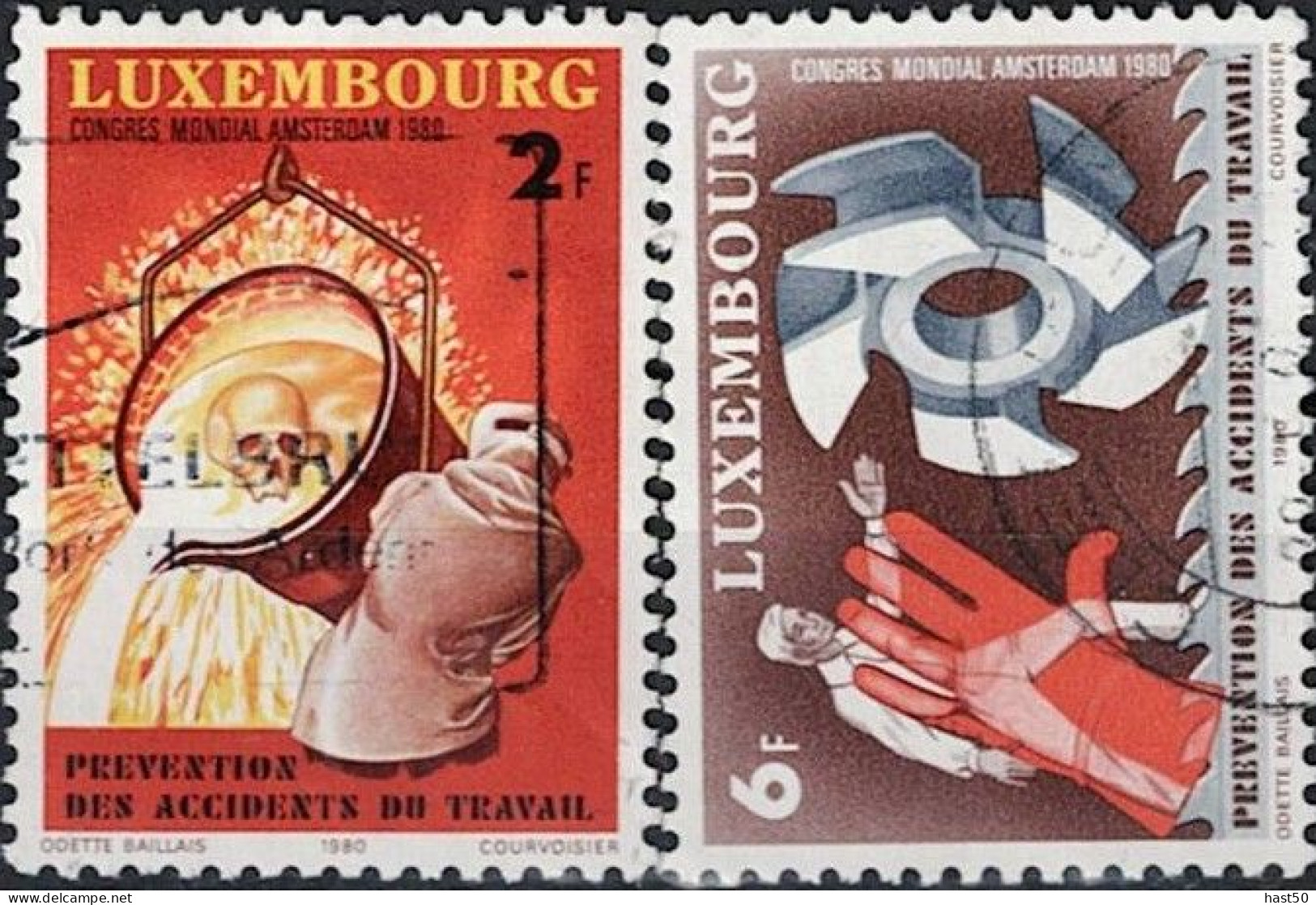 Luxemburg - Arbeitssicherheit (MiNr: 1012/3) 1980- Gest Used Obl - Gebraucht