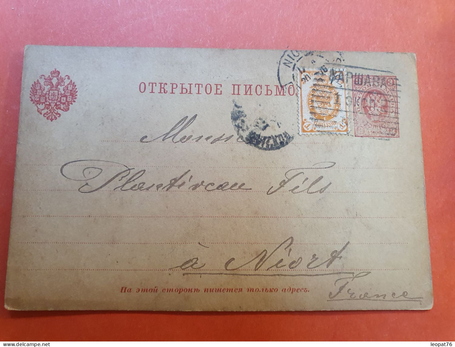 Russie /Pologne - Entier Postal + Complément De Warszawa Pour La France En 1902 - J 397 - Ganzsachen