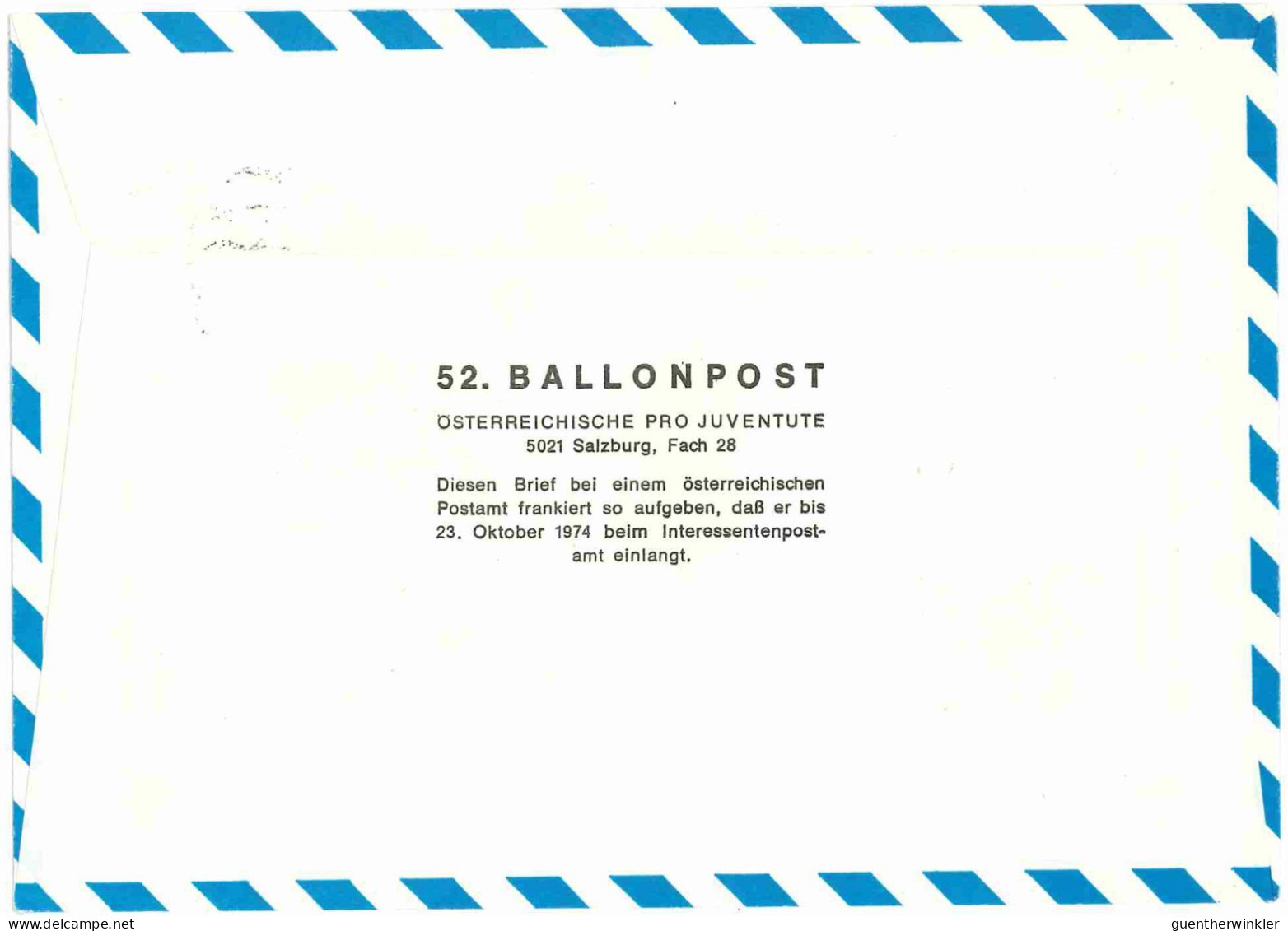 Regulärer Ballonpostflug Nr. 52a Der Pro Juventute [RBP52.] - Par Ballon