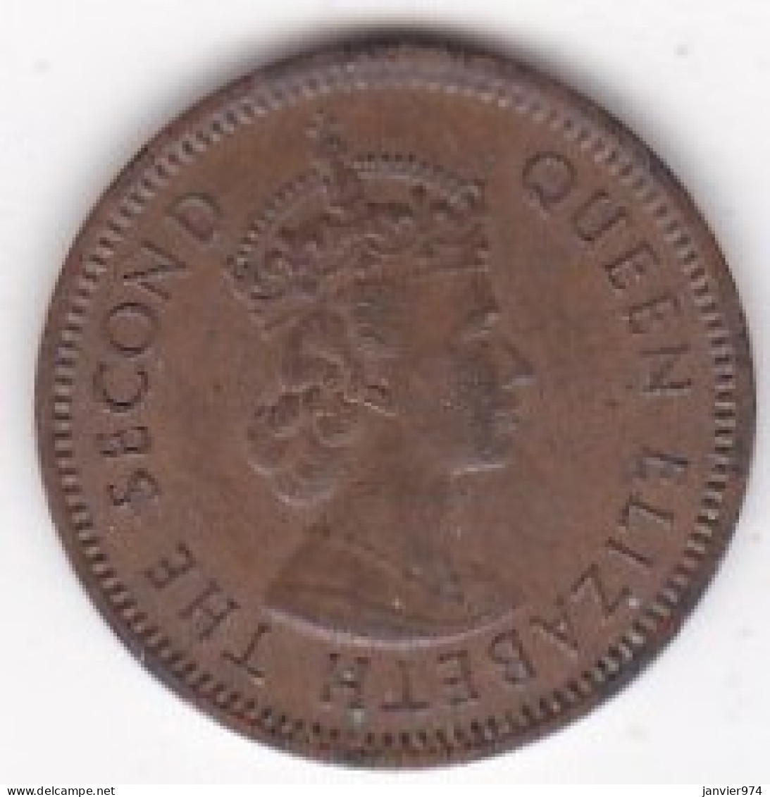 Ile Maurice , 1 Cent 1965 , Elizabeth II , En Bronze , KM# 31 - Mauricio