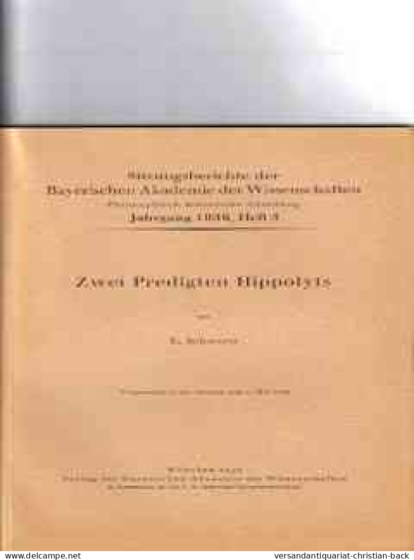 Zwei Predigten Hippolyts - Philosophie