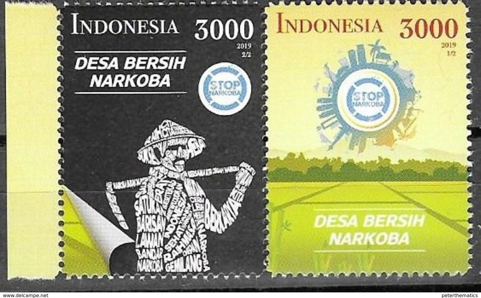 INDONESIA, 2019, MNH, DRUGS, NO TO DRUGS,2v - Drogen